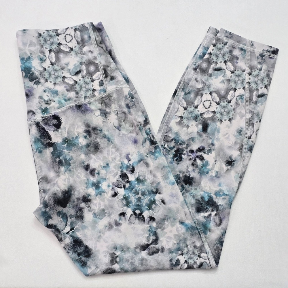 Lululemon Align High-Rise Pant 25 Kaleidoscope Floral Multi Blue Grey Size 8